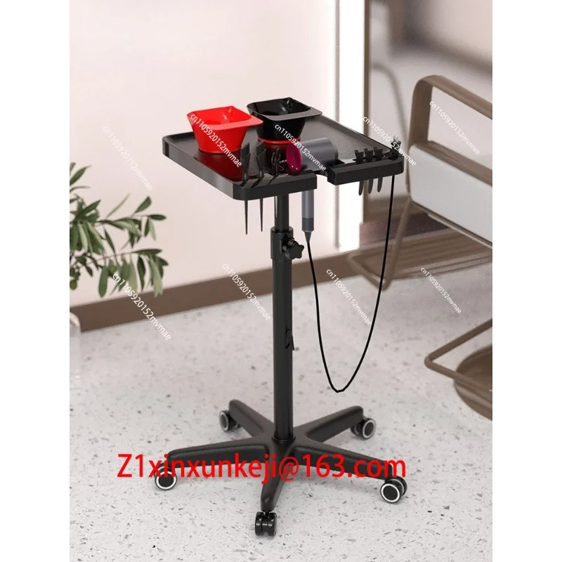 Height Adjustable Hairdressing Trolley With Magnetic Dye Bowl Barber Tattoo Rolling Tool Storage Cart