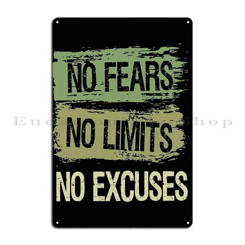 No Fears No Limits Metal Sign Party Wall Mural Iron Wall Decor Club Tin Sign Poster