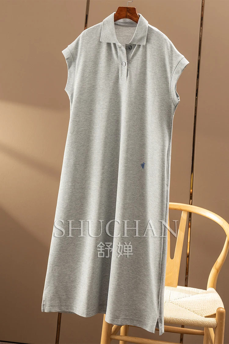 カジュアルパールコットンポロカラーバッグローテータースリーブ Tシャツドレス新しい女性 66A2 Vestidos Femininos Frete Grátis