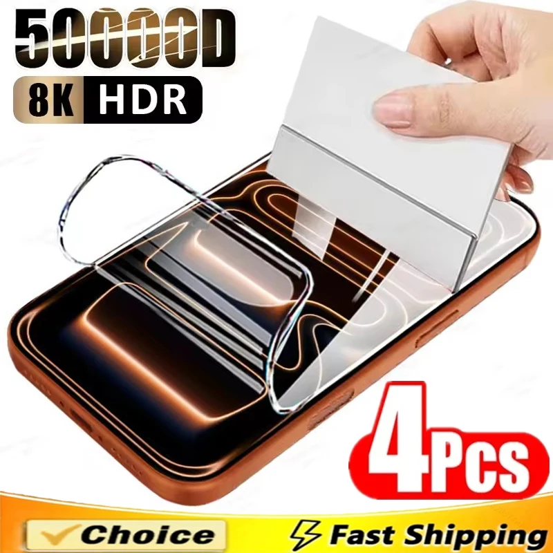 

4Pcs Hydrogel Film for IPhone 17 14 13 12 11 15 16 Pro Max Mini 7 8 14 15 Plus Screen Protector for IPhone X XR XS MAX Not Glass