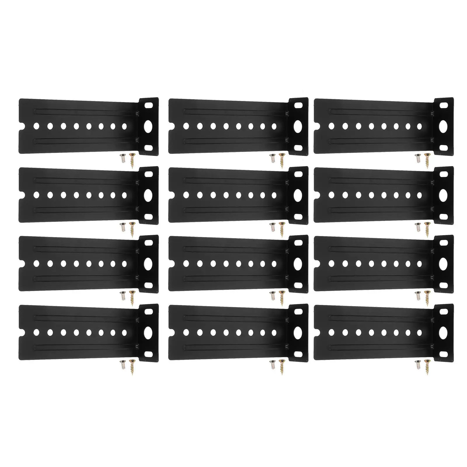12Pcs Keyboard Slide Track Brackets Adjustable Mount Rear Support for Under Desk Drawer Tray and Cabinet Rails