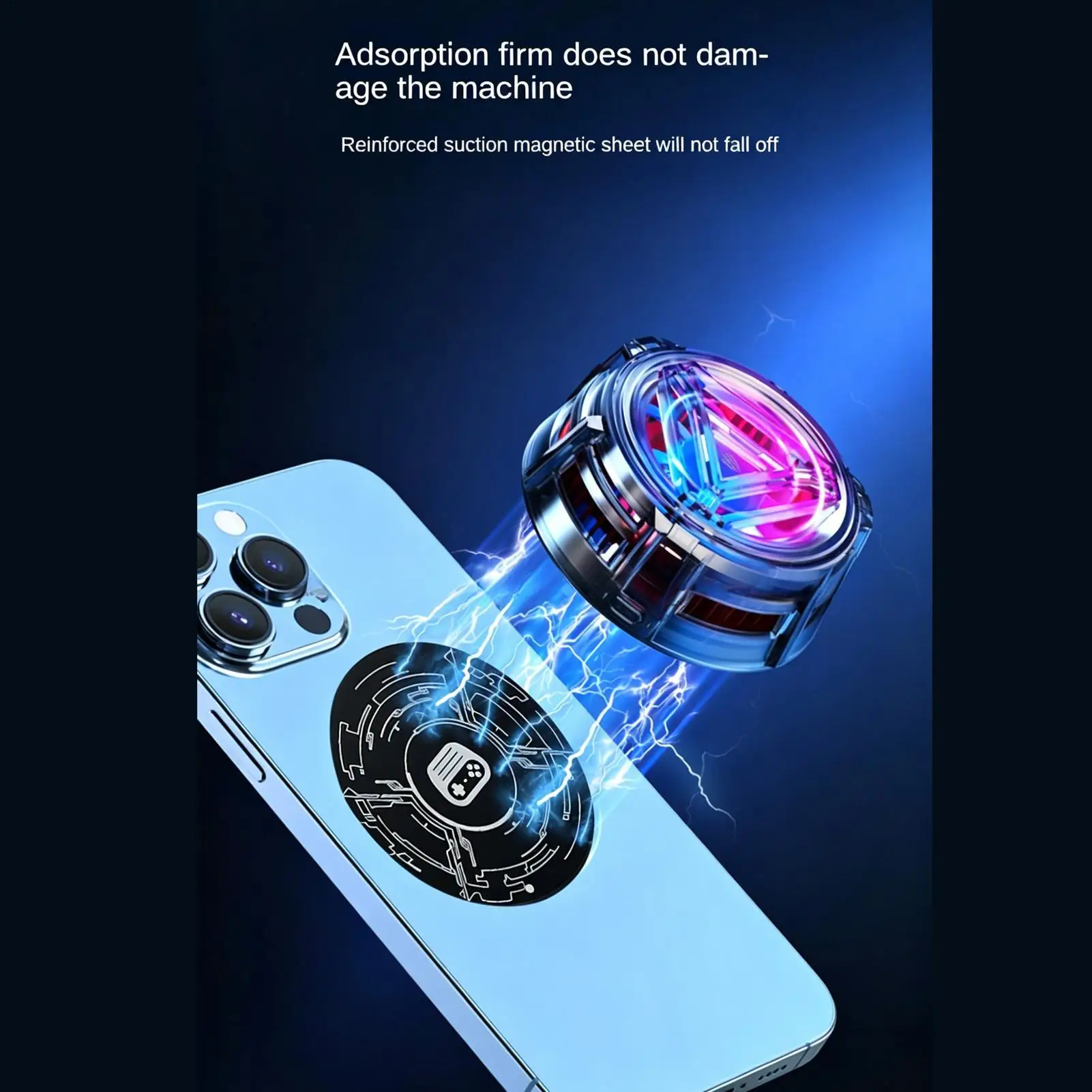 Phone Cooling Plate Round Slim Ultra-thin Adhesive 0.3mm Computer Phone Cooler Pad for Office Classroom Commute Travel Home