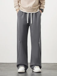 2024 New Wide Leg Sweatpants Men Sportswear String Banding Cotton Casual Loose Track Pants Male Straight Trousers Big Size 8XL