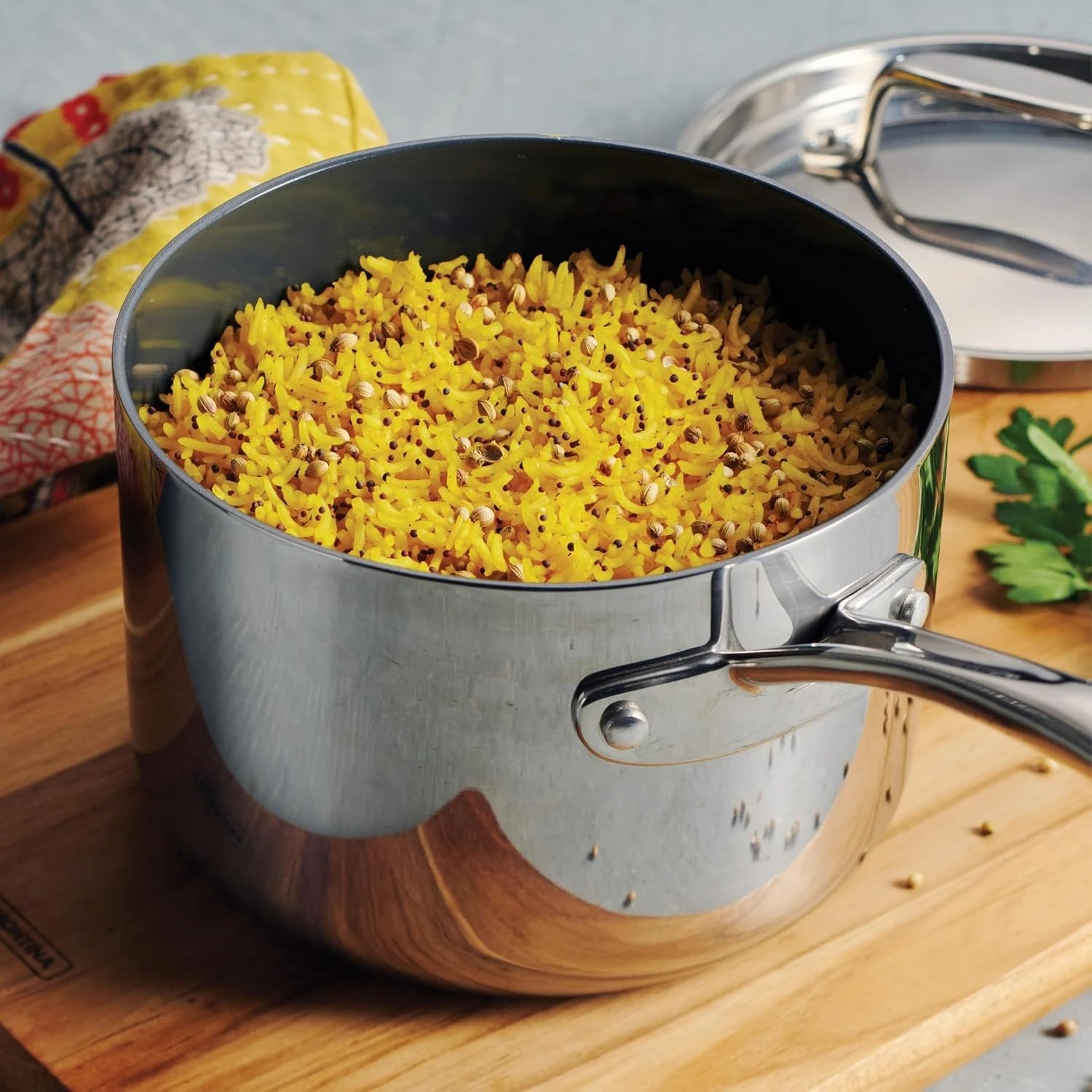 Tri-Ply Clad Stainless Steel 2.2-Quart Sauce Pan with Lid