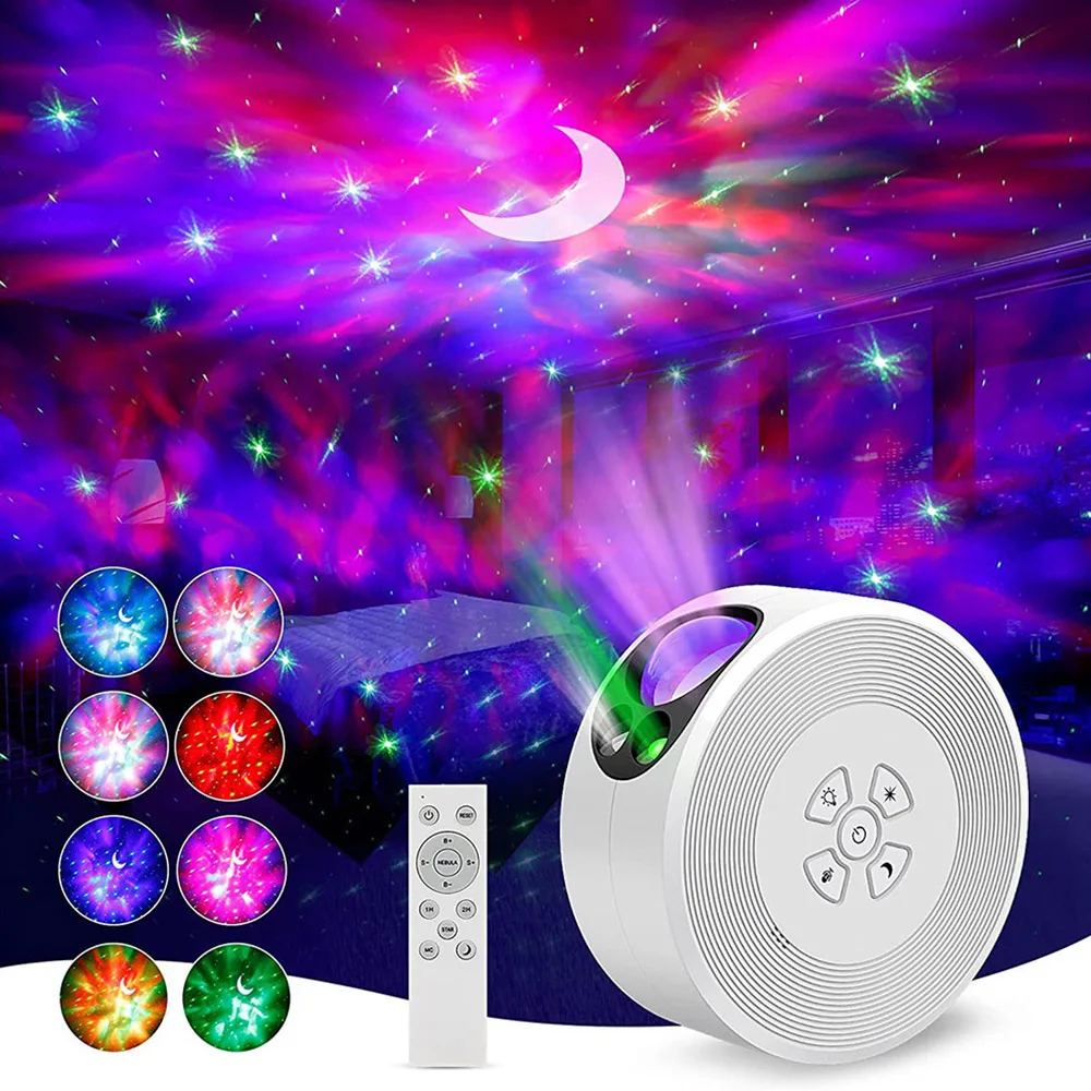 

Remote Control Colorful Projection Night Light Starry Stage Lights Sky Galaxy Stars Atmosphere Lamp for Bedroom Room Decorative