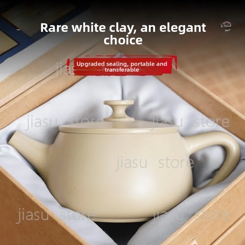 Wide Mouth Zisha Hanwa Teapot, Purple Clay Household Brewing Tea Pot for Daily Tea Drinking