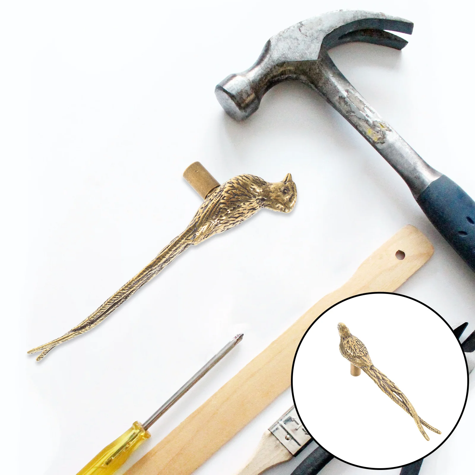 

Brass Cabinet Handle Bird Shaped Drawer Knob For Furniture Doors Kitchen Closet Vintage Animal Pull Hardware