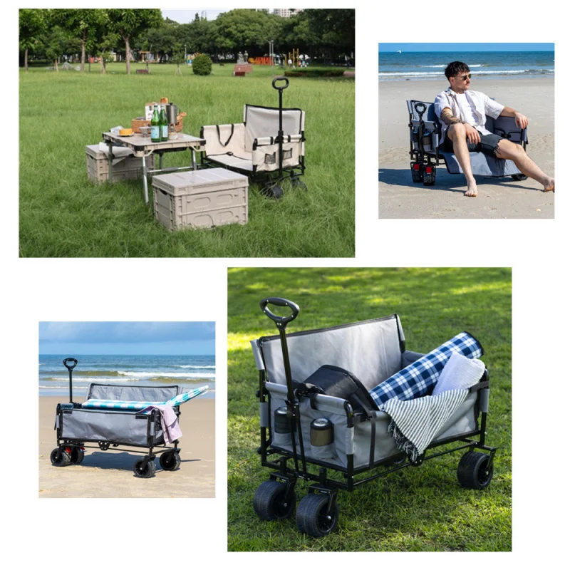 custom.2-In 1 Carts With Wheels Chair Beach Wagons Beach Chairs Adults