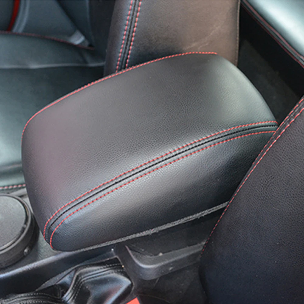 For Mazda CX-5 2019-2025 Leather Armrest Box Cover Red Stitching Anti Scratch Comfort Wear Resistant Interior Decor Accessories