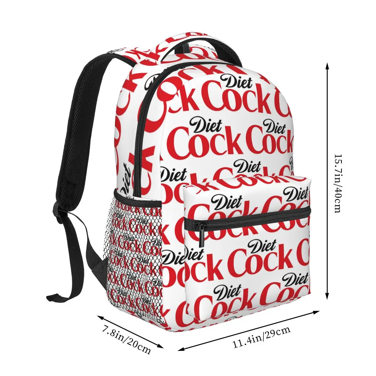Diet Cock Backpack Hot Sale Daypack Large Capacity Children BookBag School Bag Shoulder Bags for Men Women
