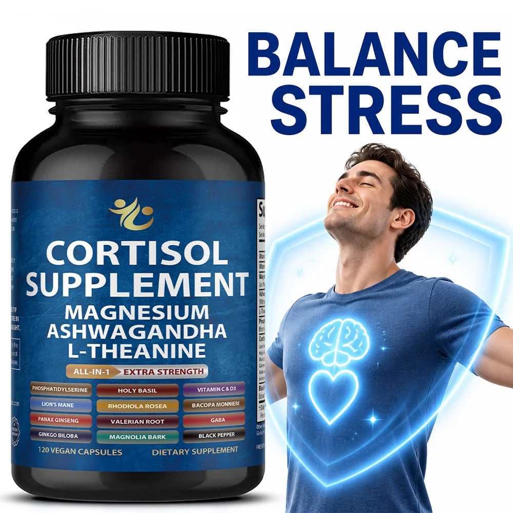 Cortisol Supplements with Magnesium, Ashwagandha, High Cortisol Reducer, Manager, Detox, Sleep Support & Stress Relief