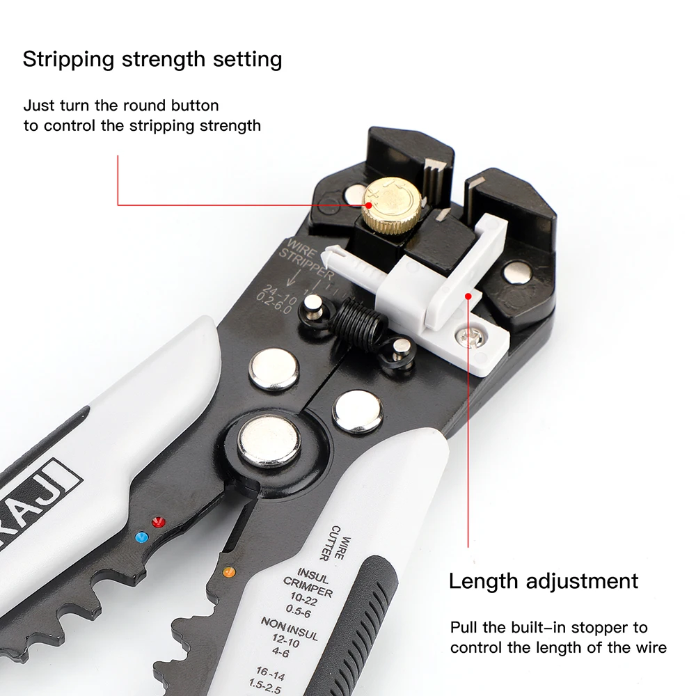 AIRAJ Multifunctional Wire Stripping Pliers Professional Electrician Anti Slip Insulation Durable Hand Hardware Tool