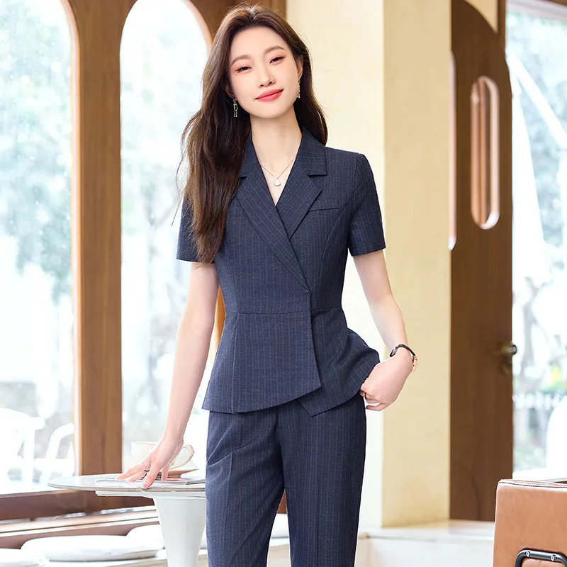 Suit Women's Korean-Style Summer Fashion Dignified Goddess Fan High-End Business Wear Interview Formal Wear Front Stage Work Wea