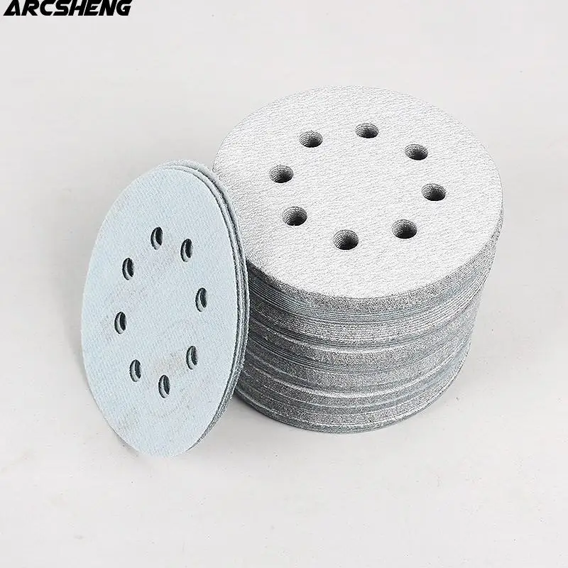 20pcs 5 Inch 125mm Round Sandpaper Eight Hole Disk Sand Sheets Grit 40-800 Hook and Loop Sanding Disc Polish