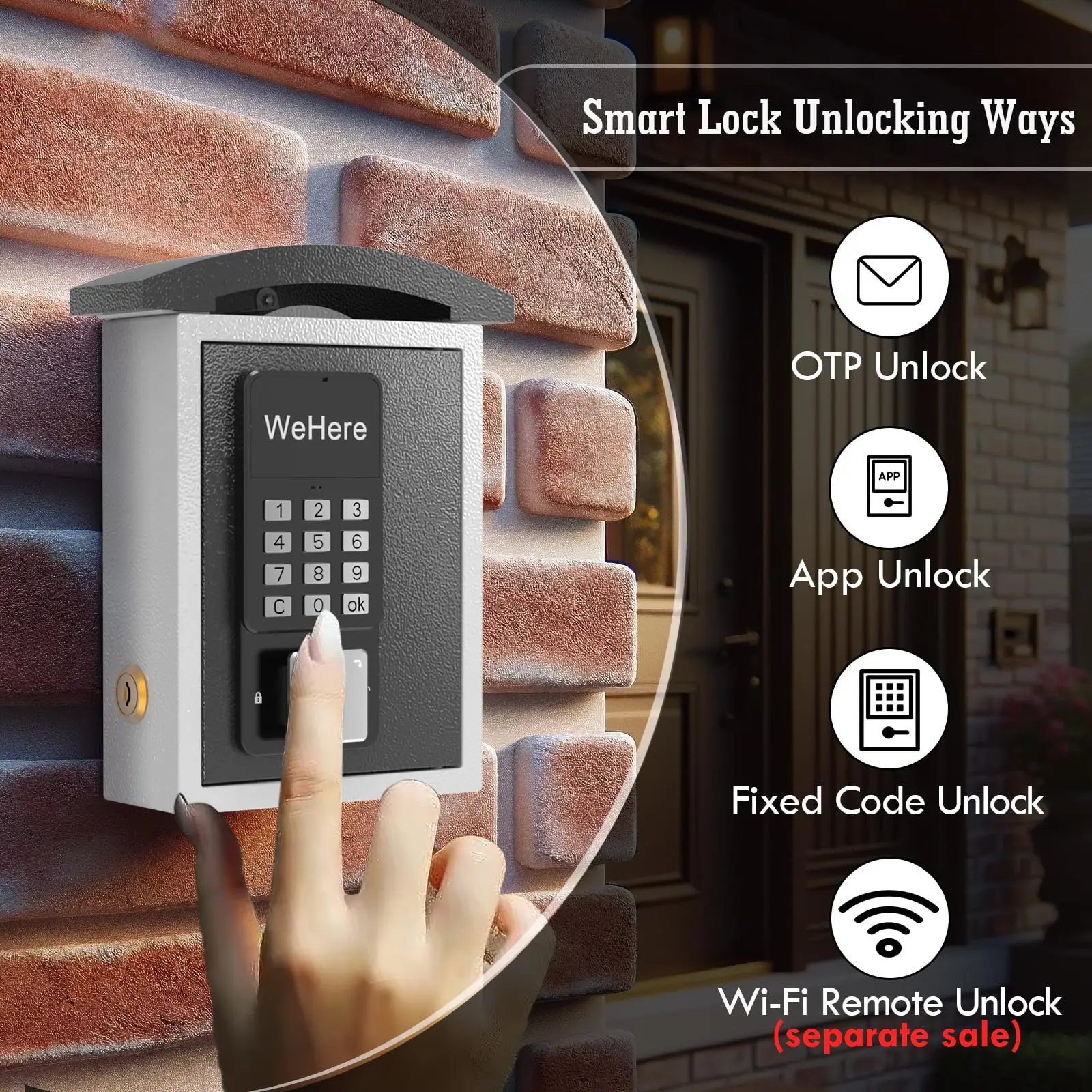 Password Remote Control Key Lock Box Wall Mount with Key Drop Slot Key Storage Box Smart Key Safe OTP/APP Bluetooth/Code Unlock