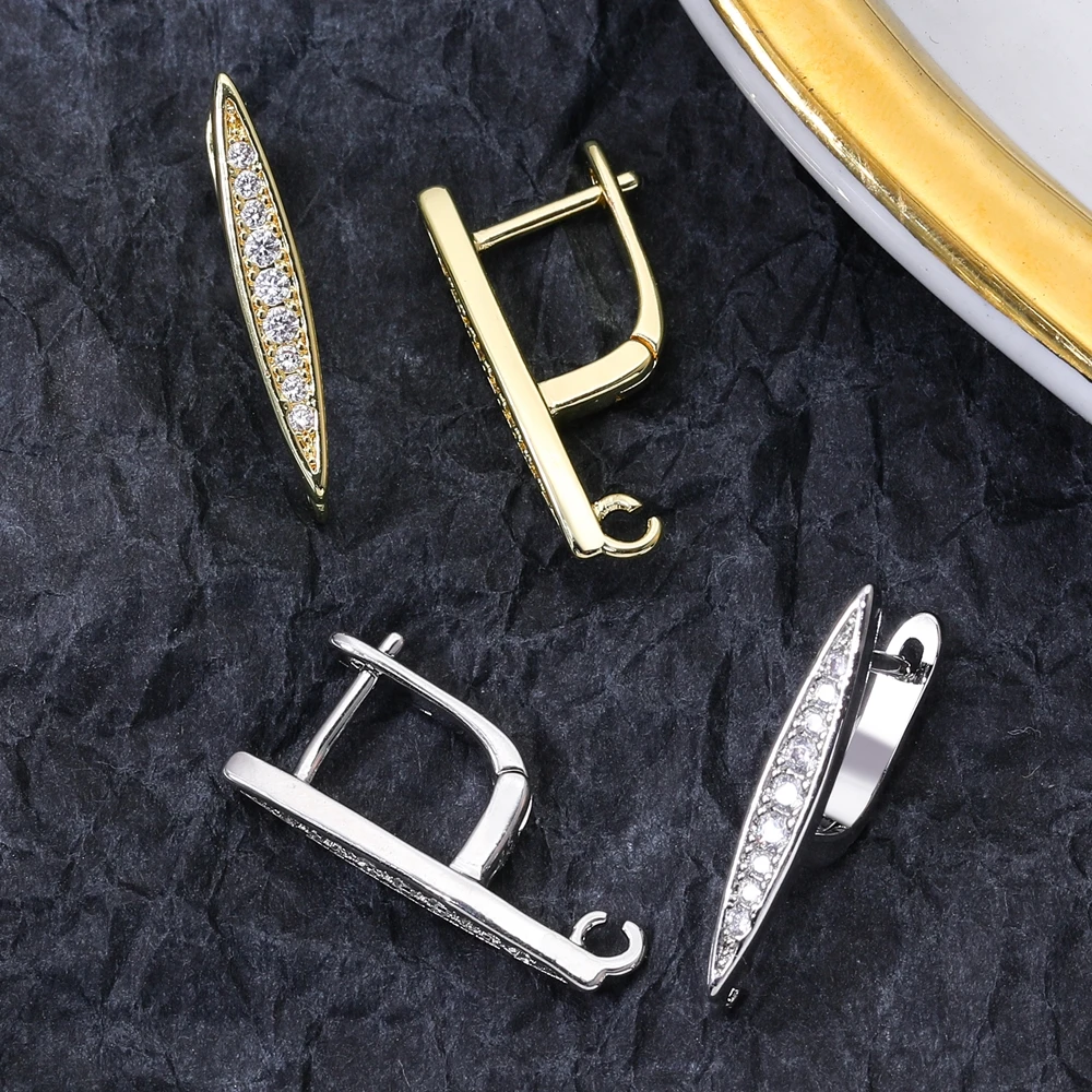 Juya 18K vergoldetes Kupfer, antiallergischer Verschluss, Ohrhaken, Zubehör für DIY-Ohrringherstellung für Damen – Detail 8