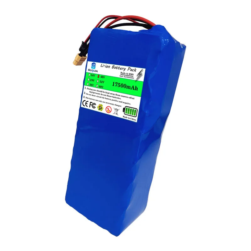 48V 17.5Ah built-in battery 13S5P with BMS, 500W 750W 1000W electric mobile tool 18650 lithium battery + charger 54.6V 2A