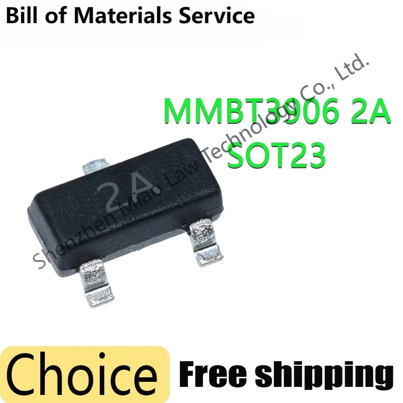 Transistor MMBT3906 2A MMBT3906LT1G 100 2N3906 200mA 40V SMD, nuevo y original, 50-100 piezas