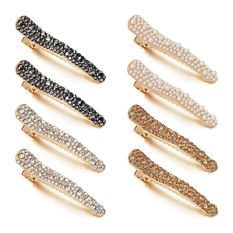 

High-quality 8Pcs Rhinestone Alligator Hair Clips Hairpins Hair Barrettes for Women Girls Hair Styling Tools Accessories