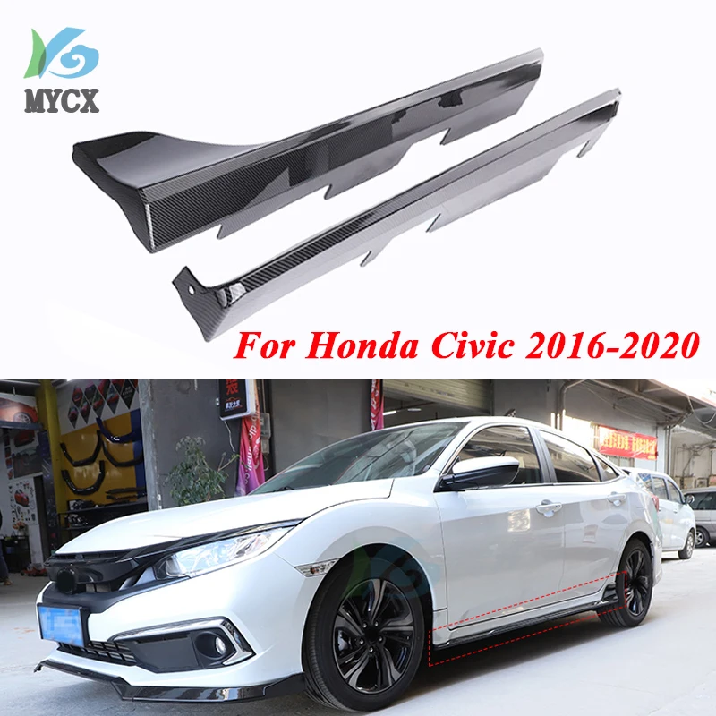 

Высококачественные боковые юбки из АБС-пластика, комплект разветвителей для губ, бампер, чехол для Honda Civic 2016-2017 2018 2019 2020