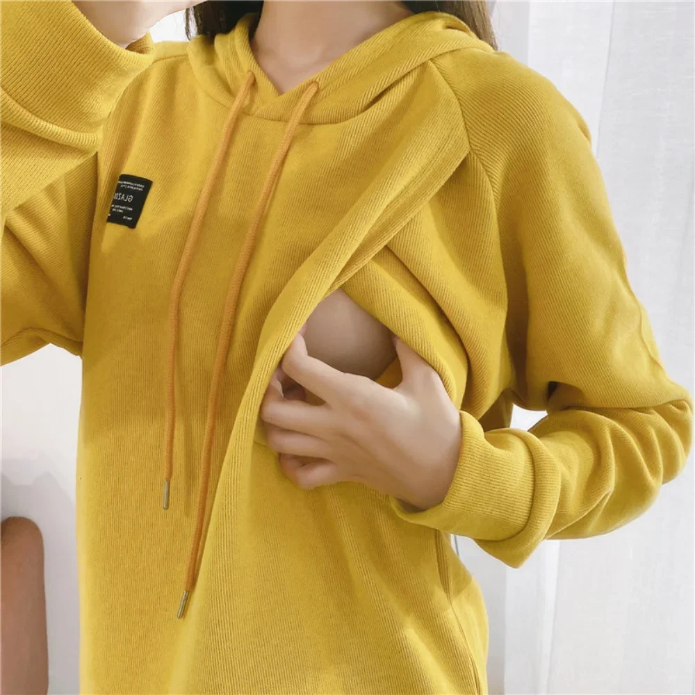 Mamme nuovo inverno gravidanza servizio fotografico camicia per le donne incinte allattamento al seno felpa con cappuccio maglione maternità top