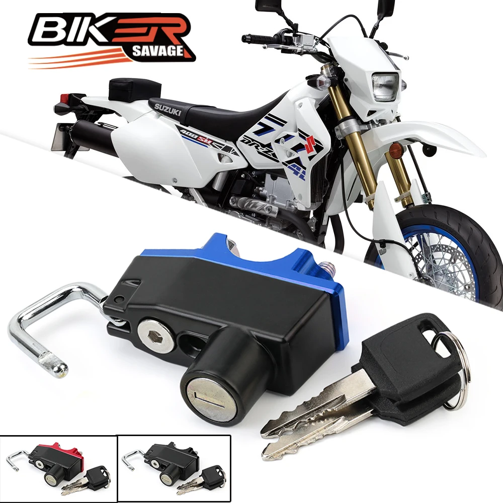 

DRZ400 Motorcycle Helmet Lock For SUZUKI DRZ400 E/S/SM 2001-2022 DR-Z125L DR-Z250 Dirt Bike Locks Latches Key Padlock Anti-Theft