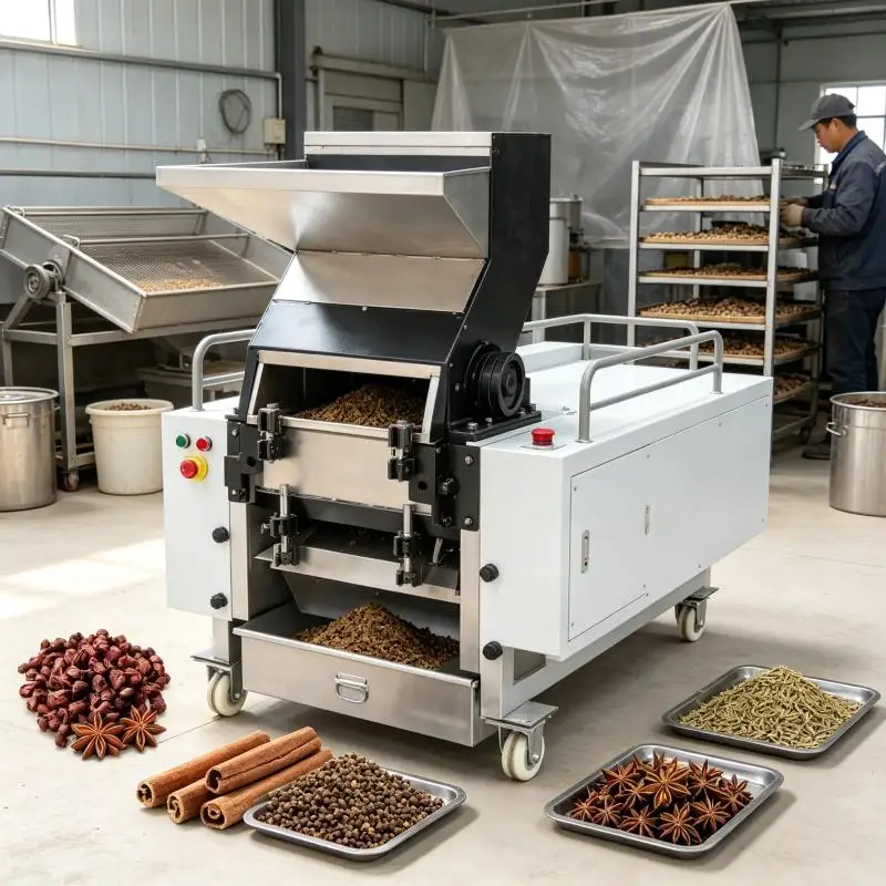 Coarse Crusher Machine Industrial Primary Crusher Low Maintenance Cost For Dried Medicinal Herb Spice Processing