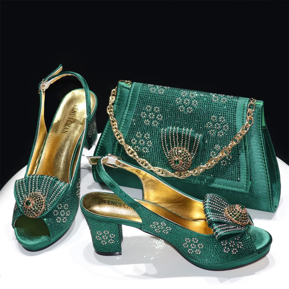 Doershow African fashion Italian Shoes And Bag Sets For Evening Party With Stones wine Italian Handbags Match Bags! HRE1-17