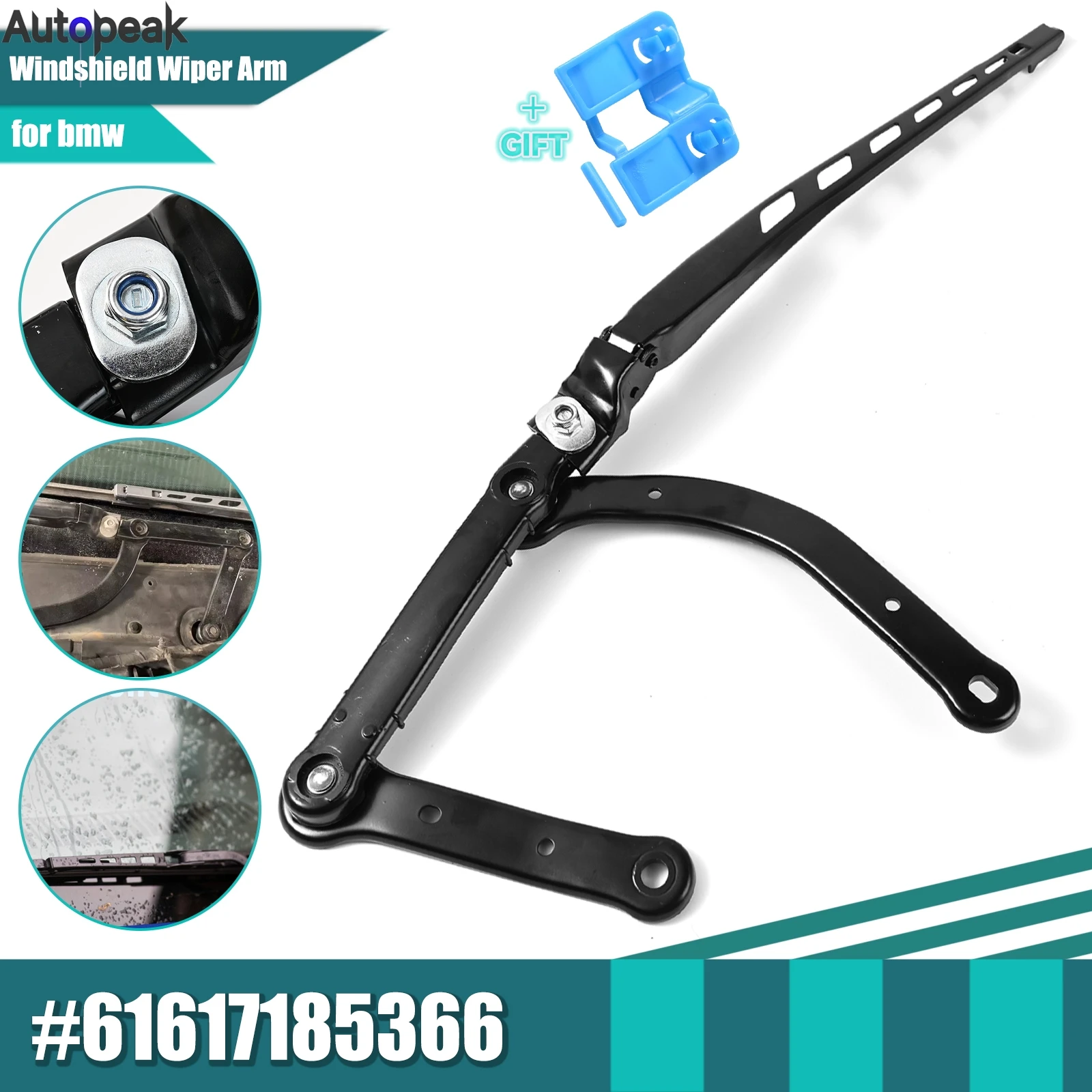 61617185366 7185366 Car Front Right Windshield Wiper Arm LHD For BMW 5 & 6 Series E60 E61 E63 E64 Repair Part Auto Accessories