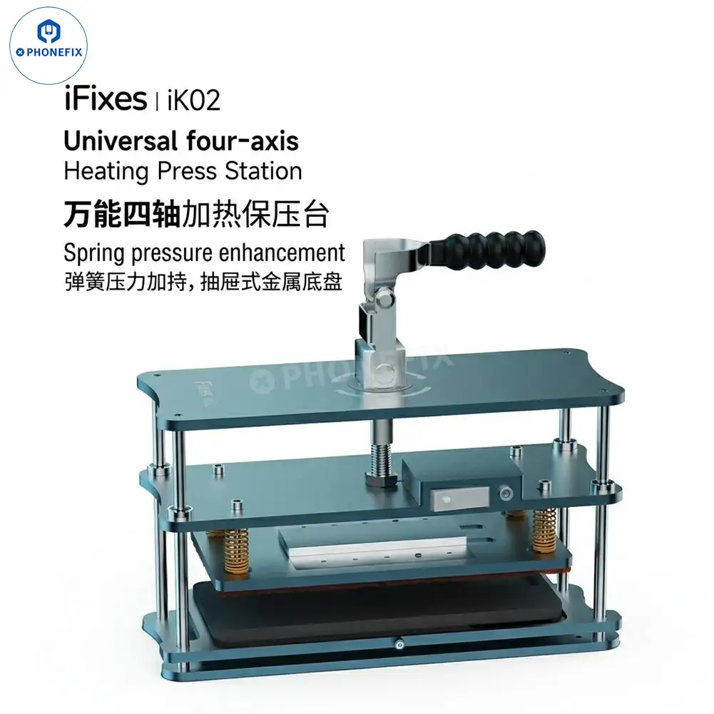 iFixes iK02 Heating Pressure Holding Machine Omnidirectional Rotation for Apple Android Mobile Phones Airtightness Restoration