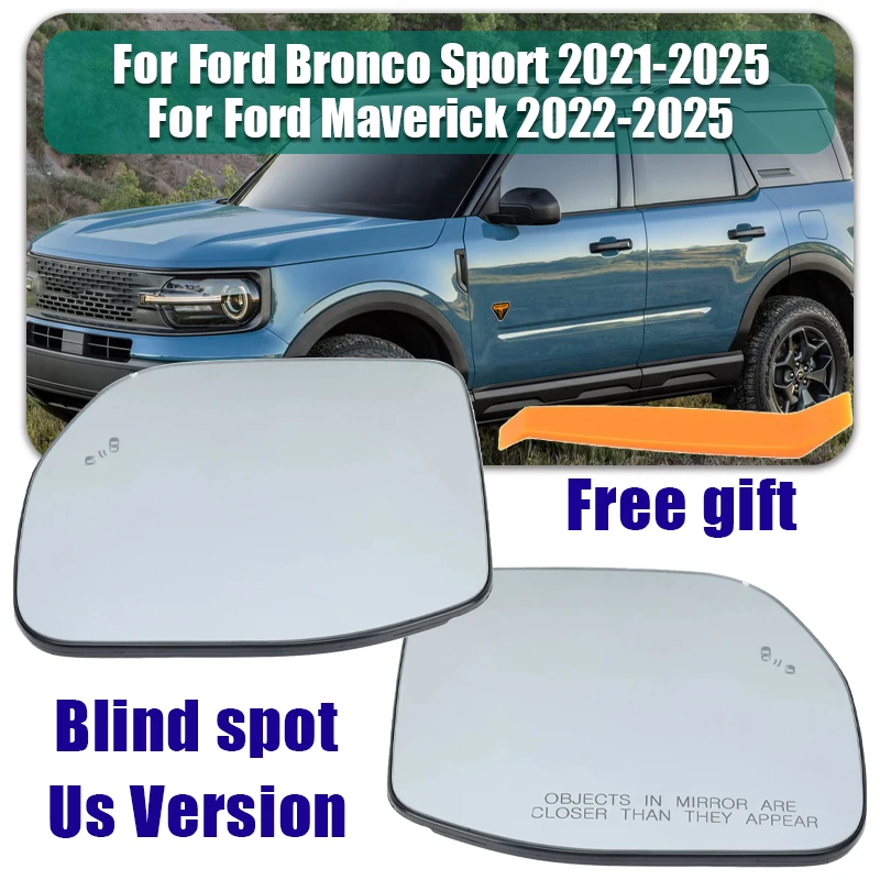 

Rearview Mirror Glass Lens For Ford Bronco Sport 2021-2025,Maverick 2022-2025 Blind spot Side Mirror Glass Lens Car Accessories