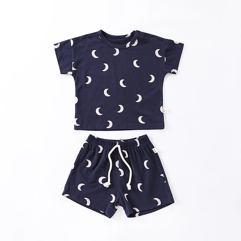 1-5T Toddler Kid Baby Boy Girl Clothes Set Summer Cotton Short Sleeve T Shirt Top Shorts Set Casual Infant Two Piece Set Outfit