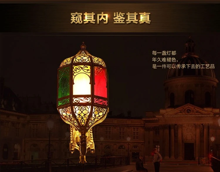 Arabian antique hollow wall lamp octagonal porch balcony corridor aisle lamp outdoor waterproof