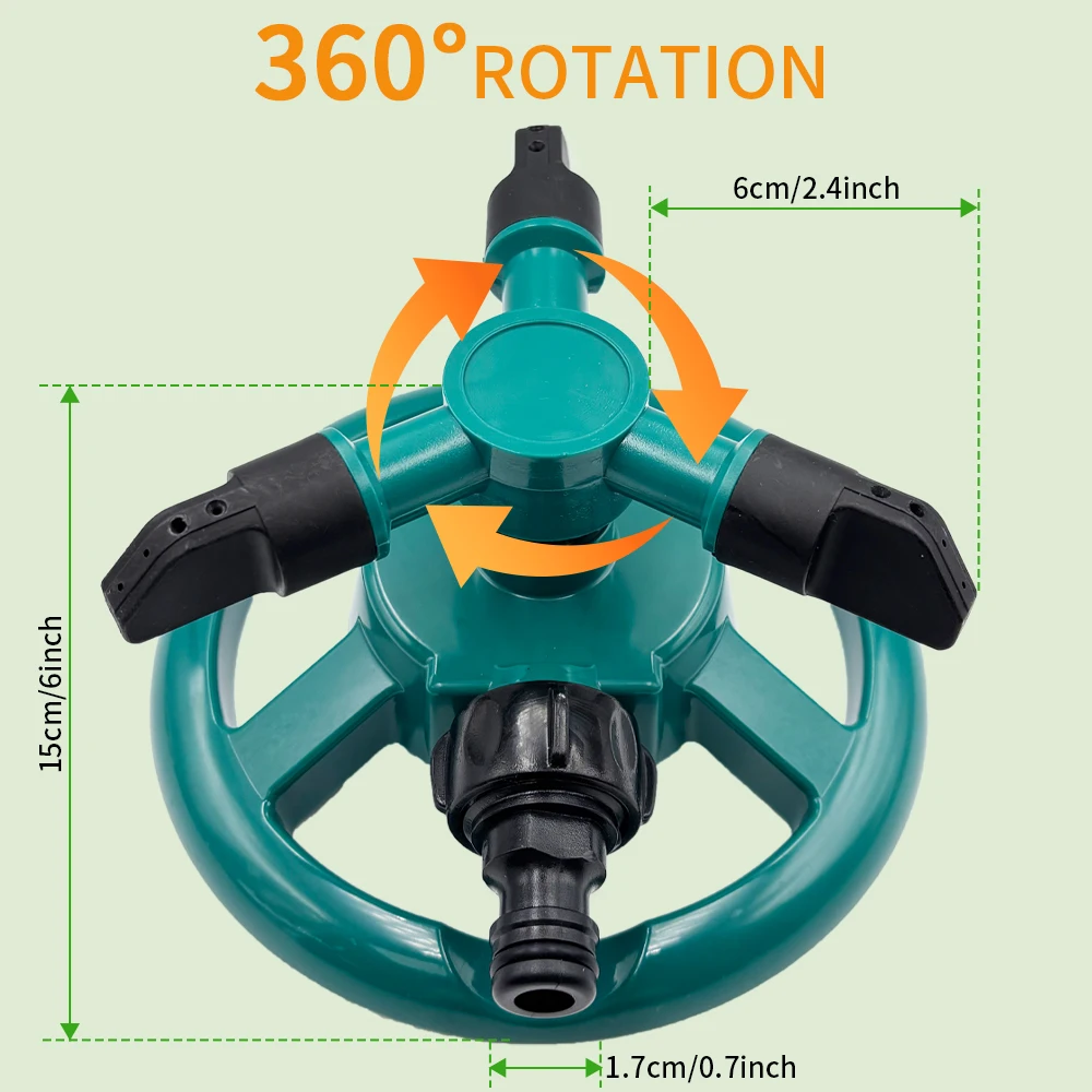 Water Efficient 360 Degree Round Base Lawn Sprinkler Adjustable Rotating Sprinkler For Yard And Garden Irrigation With Spray