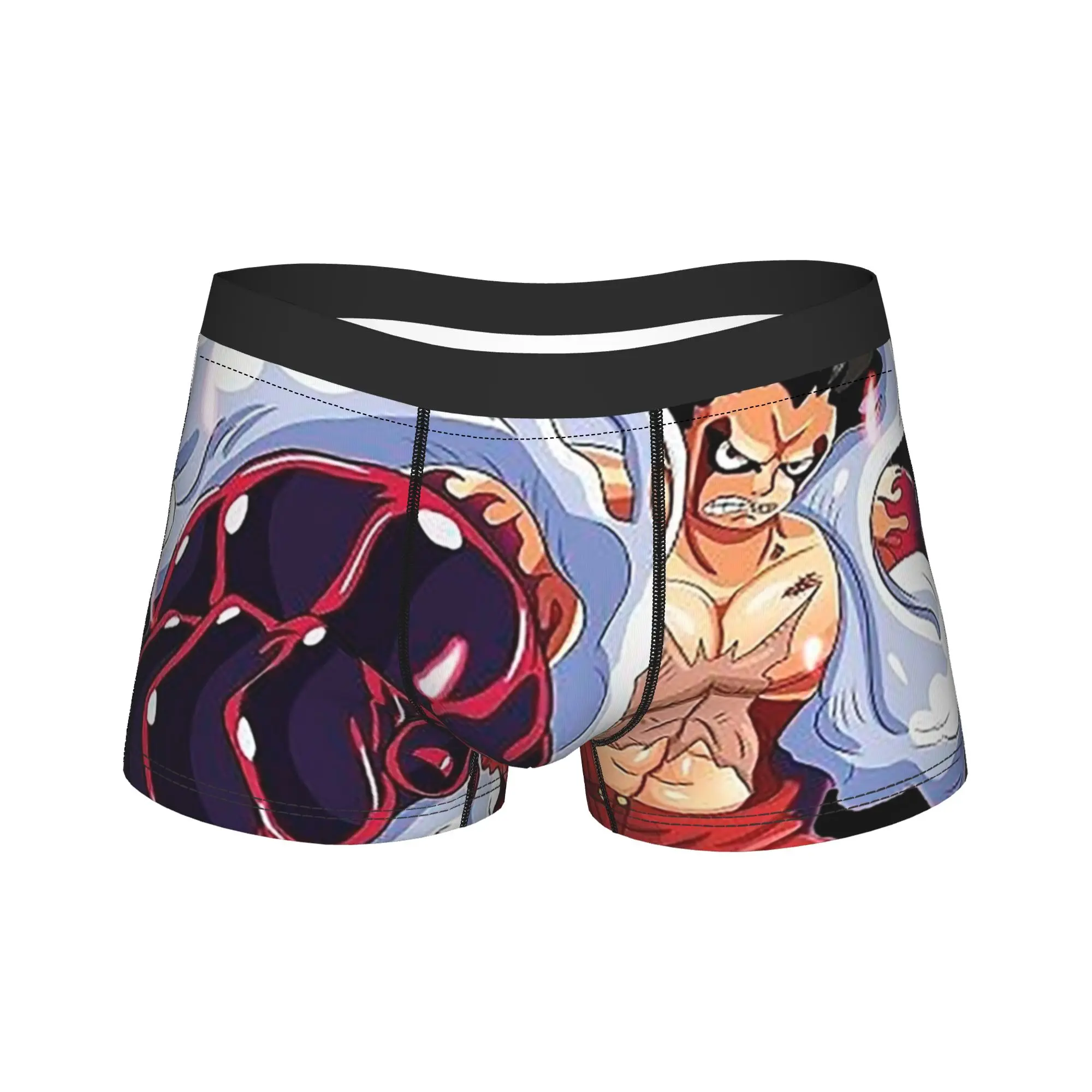 Ropa interior masculina de One Piece, diseño de Luffy y Snake Man, calzoncillos bóxer de moda anime, pantalones cortos, calzoncillos suaves para hombre, talla grande