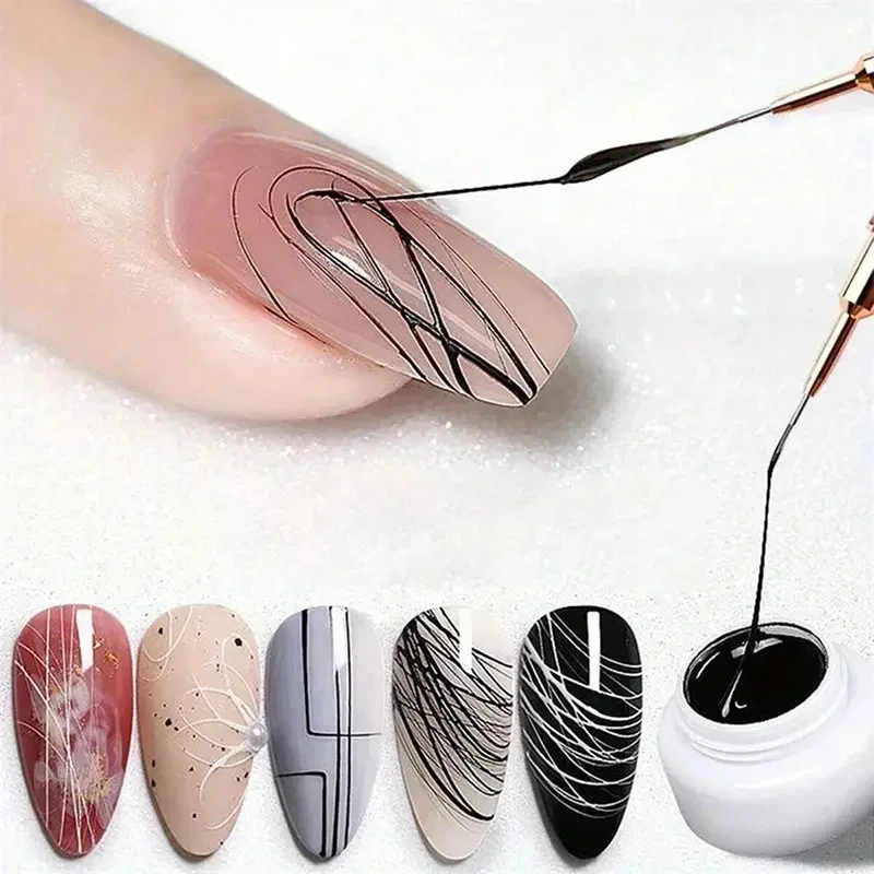 5Pcs Nail Art Liner Brushes Set Leopard Print Lines Striping Drawing UV Gel Painting Nail Design Pen Professional Manicure Tool