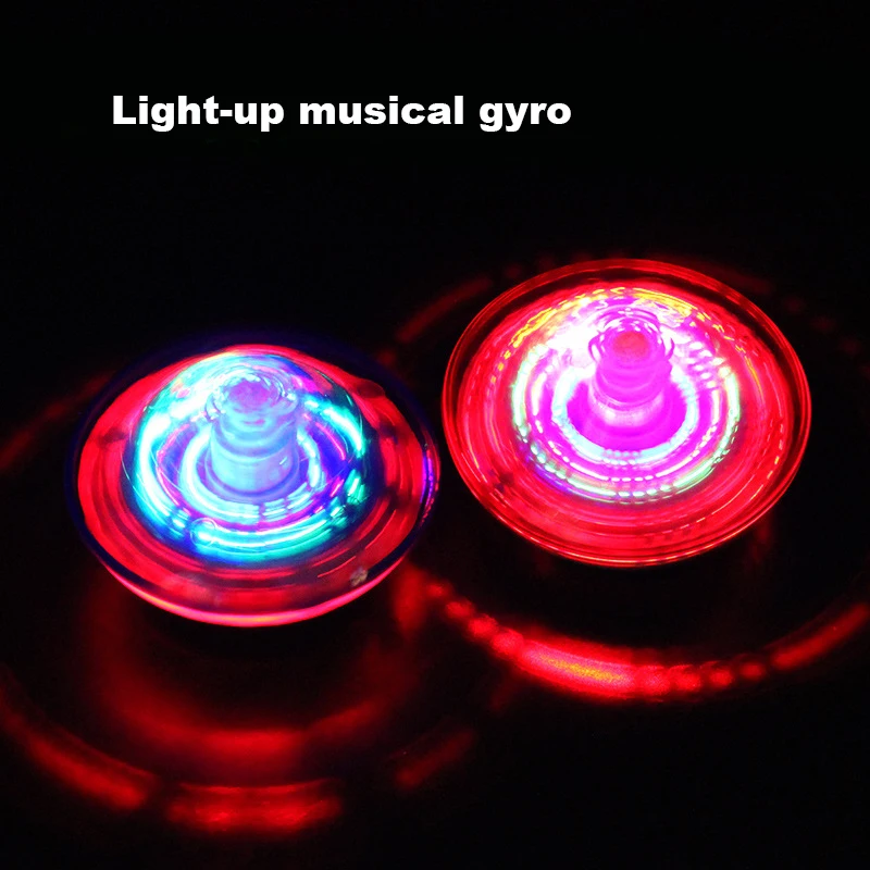 1 Pcs Novidade Engraçado Elétrico Piscando Auto-rotação Deriva Colorido Musical Giroscópio Crianças Light-up Deriva Giroscópio