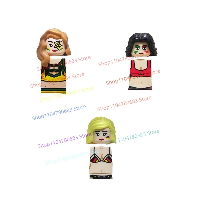 

Строительные блоки MOC, футбольный болельщик, мини-фигурка, сборная модель, украшение, аниме-фильм, тематическая декоративная игрушка, праздничный подарок