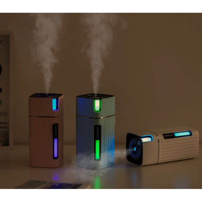 Umidificatore d'aria da 300Ml diffusore di aromi a nebbia fredda con luce a LED colorata per nebulizzatore per auto da ufficio nebulizzatore-bianco