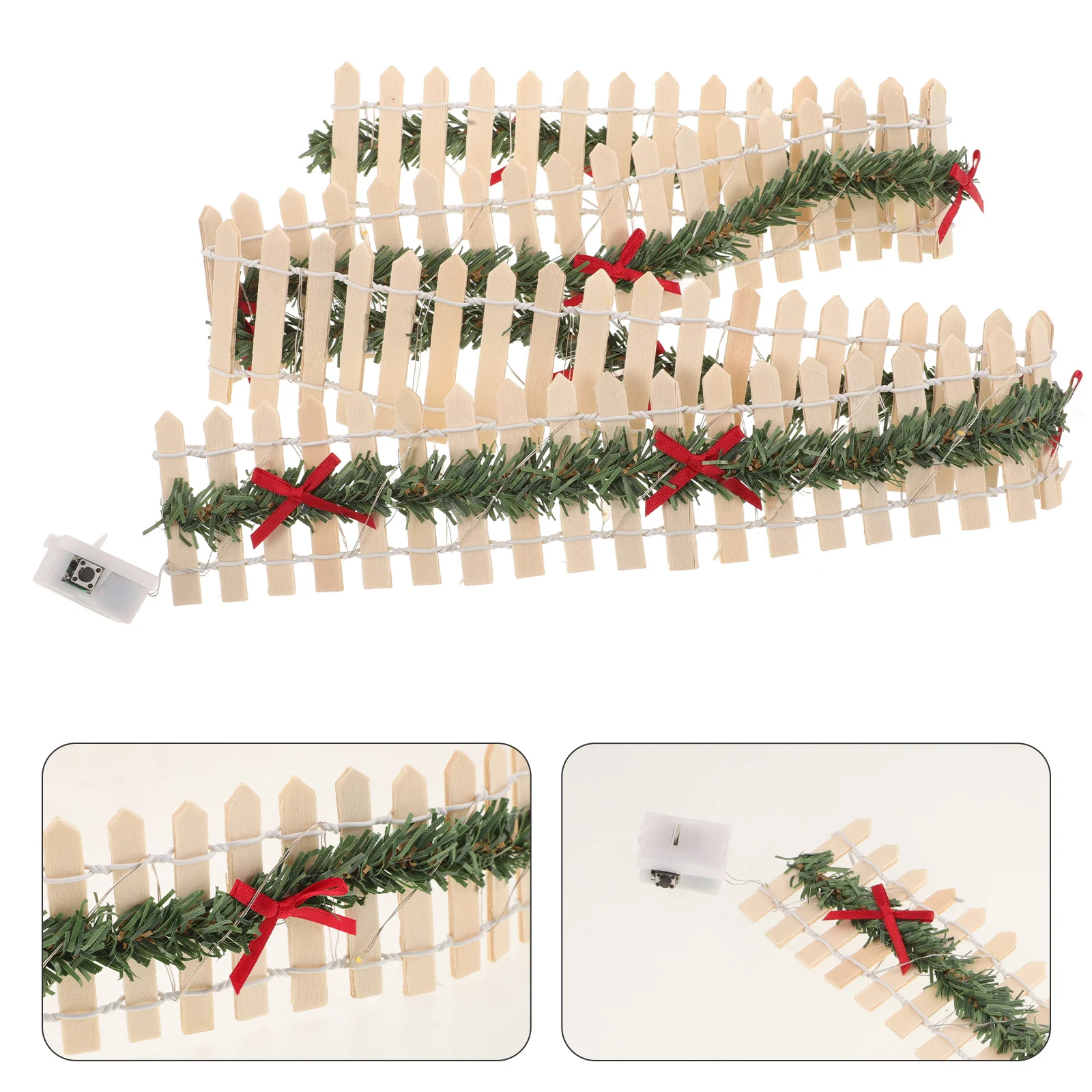 

Decorative Mini Fence for Garden Wooden Small Picket Fence DIY Diorama Farm Landscape Micro Christmas Village Accessories