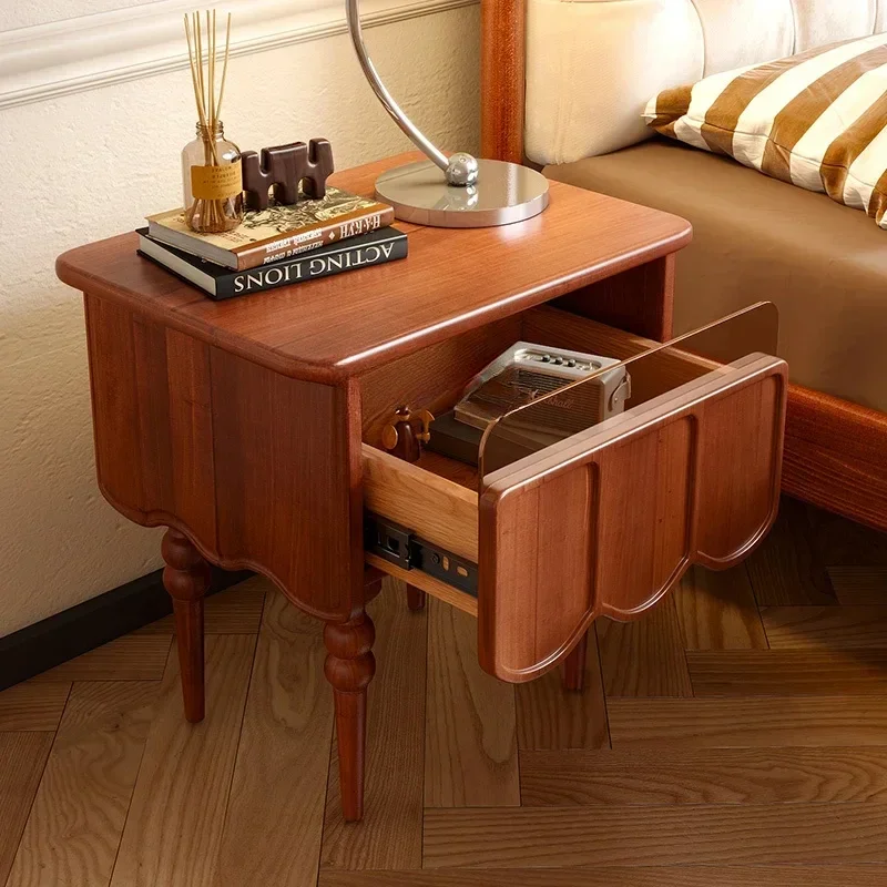 

Solid Wood Bedside Cabinet Bedroom Nordic Retro Locker Multi-Functional Storage Rack Bedside Cabinet Storage Cabinet