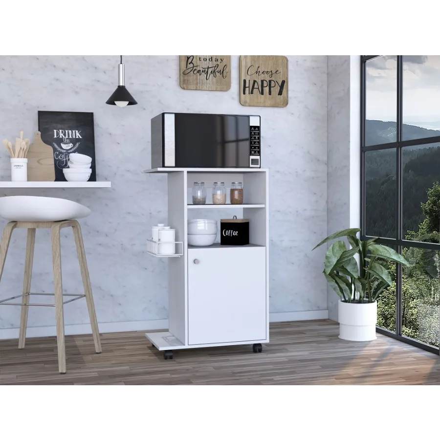عربة مطبخ Napenthe 1 Shelf مع عجلة بيضاء