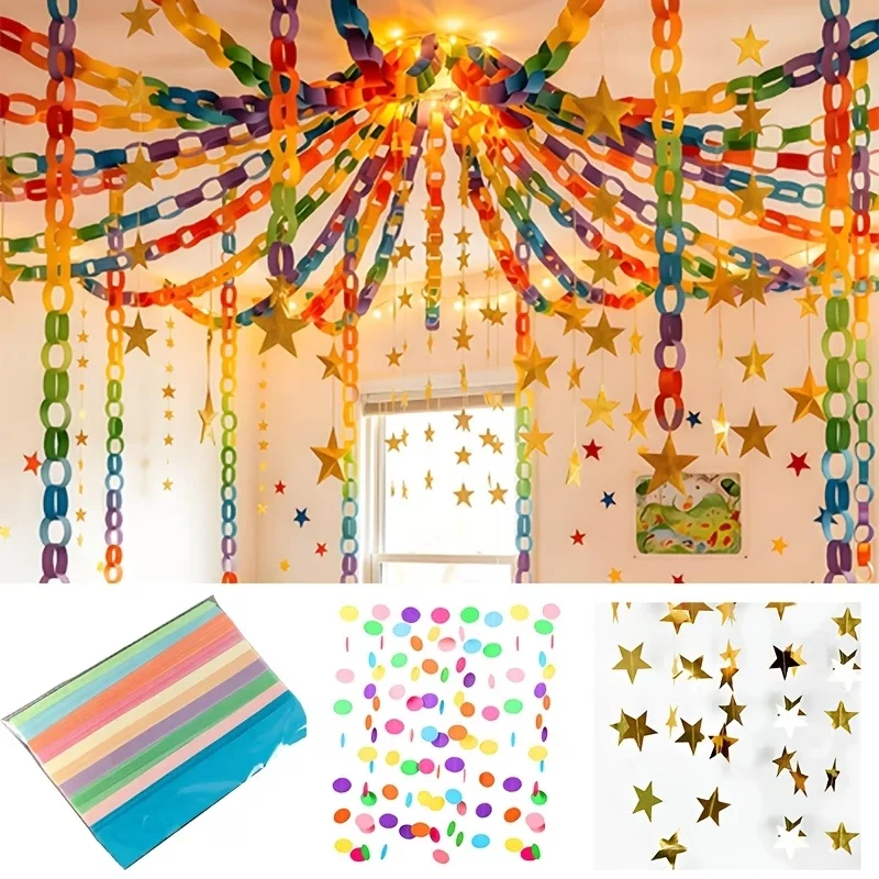 Das farbige Krepppapier-Set eignet sich für Geburtstags-, Neujahrs-, Weihnachts-, Oster-, Wohn- und Schlafzimmerdekorationen.