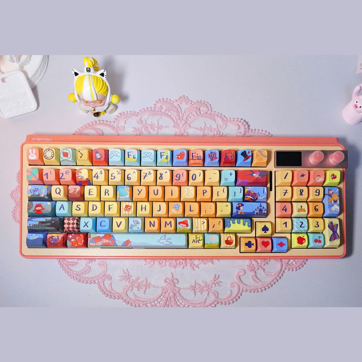 143 Keys Colorful Fairy Tale Keycaps Cute Personalized Sublimation PBT Material FA Keycaps Mechanical Keyboard Cartoon Keycaps