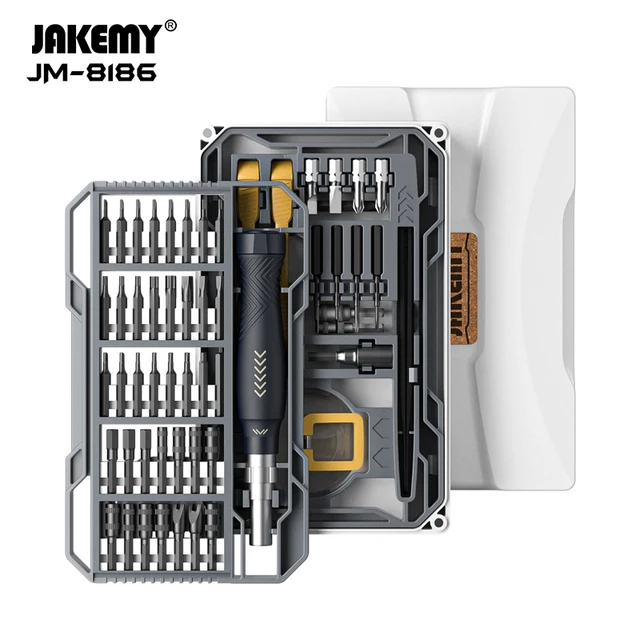 JAKEMY JM-8186 magnetyczny zestaw wkrętaków z wymienne kierowcy bity dla telefonów komórkowych telefonu, komputera elektroniczny domu narzędzia do napraw ręcznych