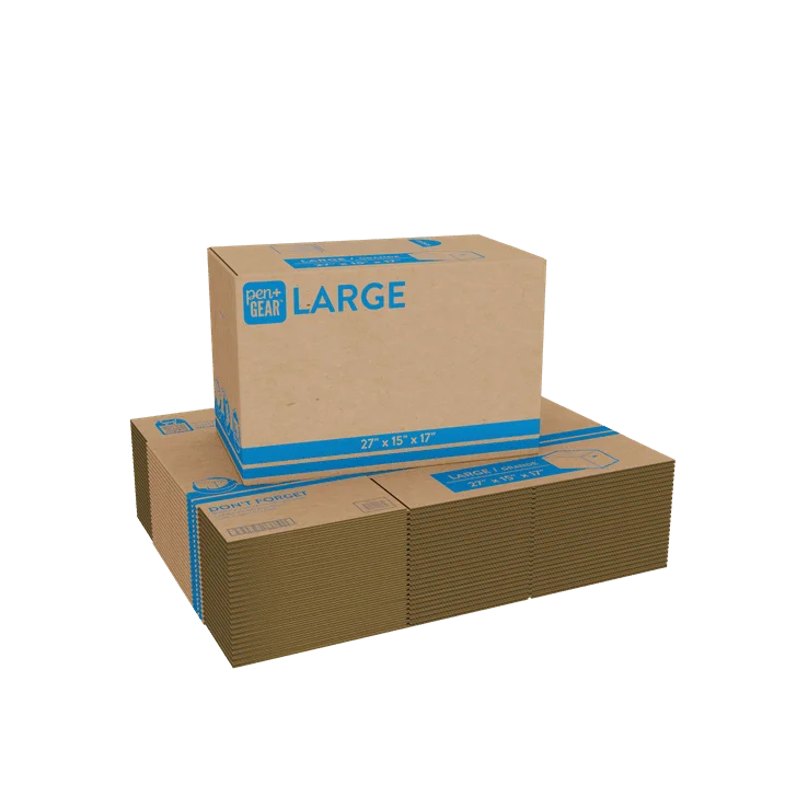 Recycled Moving and Storage Boxes, Large, 27" x 15" x 17.5", Kraft, 25 Count
