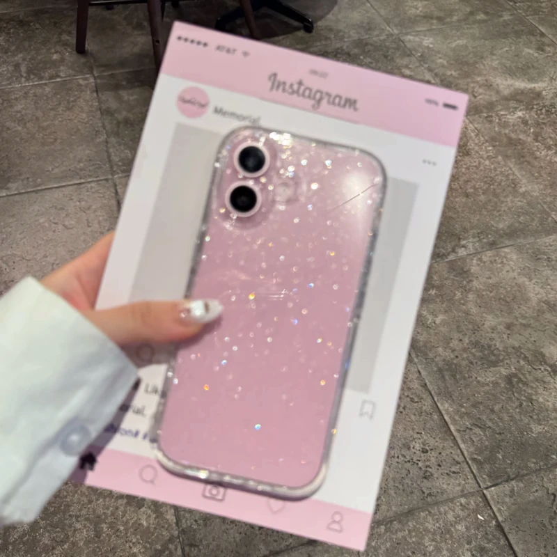 Luxury Glitter Transparent Bling Case For iPhone 11 12 13 14 15 16 Pro Max X XR XS 7 8 Plus Shockproof Soft Bumper Cover image 4