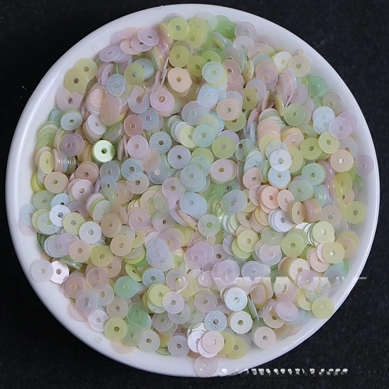 3/4Mm Round Medium Hole Matte Sequins, Handmade DIY Hand-Sewn Clothing Accessories, Wedding Dress French Embroidery Beads