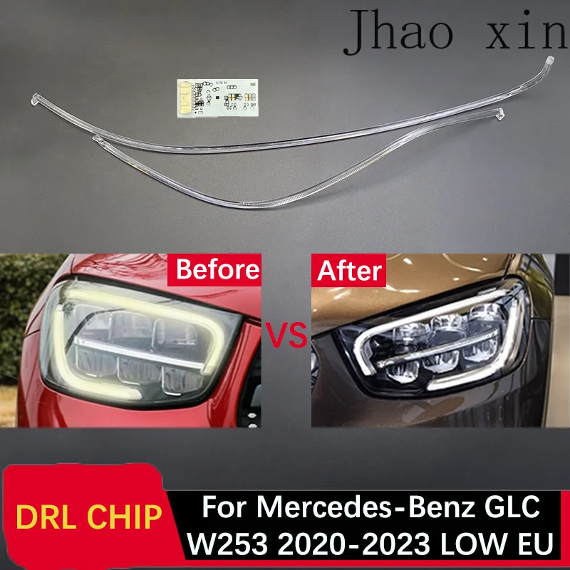 Weiße Angel-Eyes-Leiterplatte für Mercedes-Benz GLC W253 Tagfahrlicht DRL CHIP Tube 2020-2023 LOW EU Ballastmodul