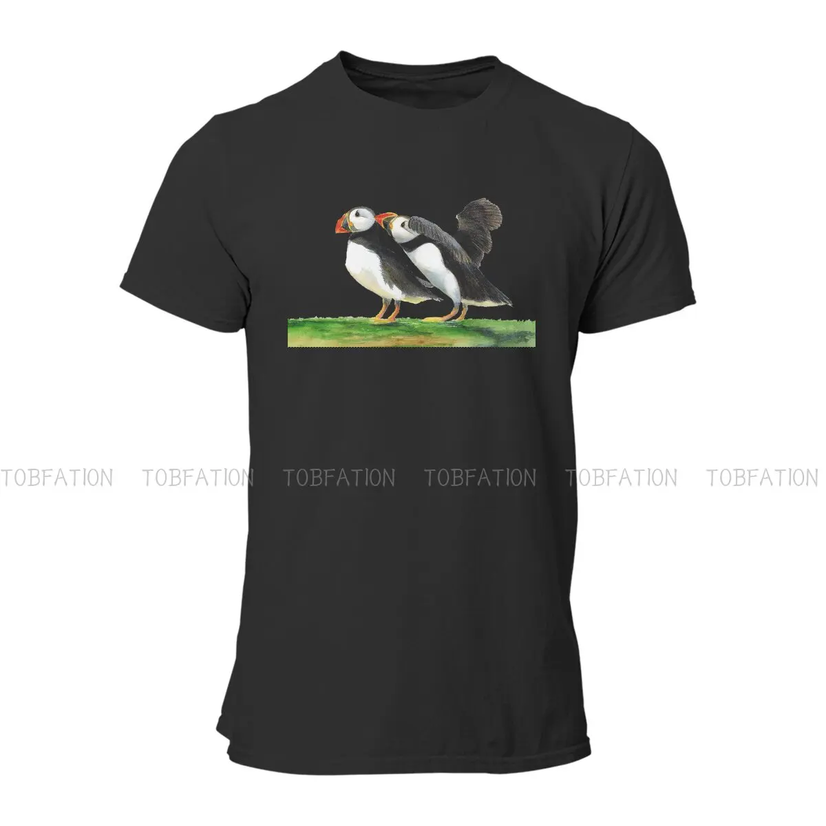 Flying High  Hipster TShirts Tufted Puffins Lunda Cirrhata A Rare Ornamental Bird Male Graphic Pure Cotton Tops T Shirt Round